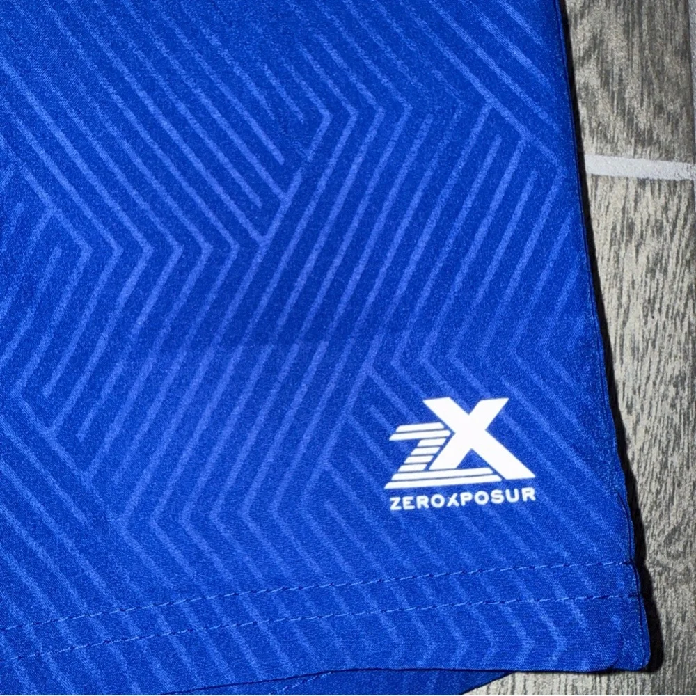 ZeroXposur Surf Otis Swim Trunks XXL Blue Draw‎ String Zip Pocket Board Shorts
